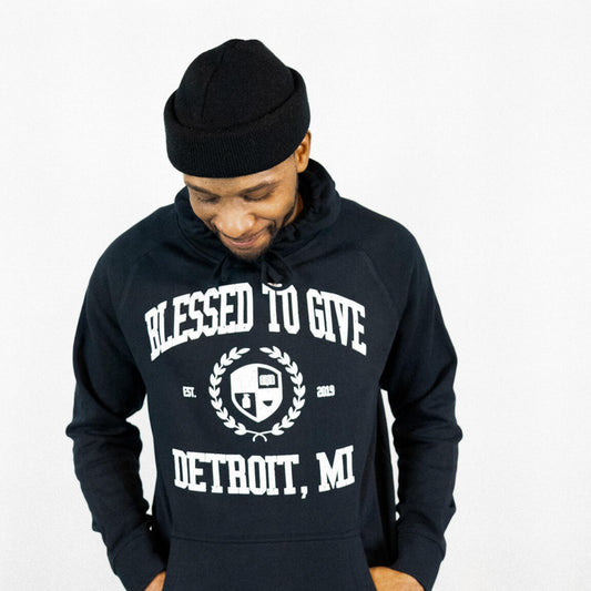 Blessed To Give Crest Hoodie - Black
